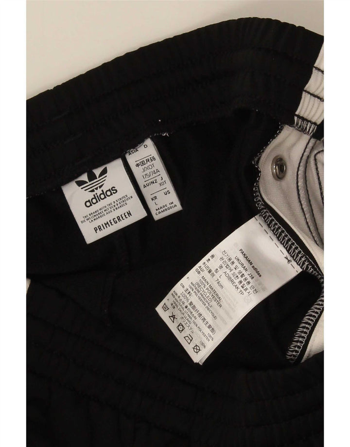 Adidas Mens Tracksuit Trousers Large Black Colourblock Polyester