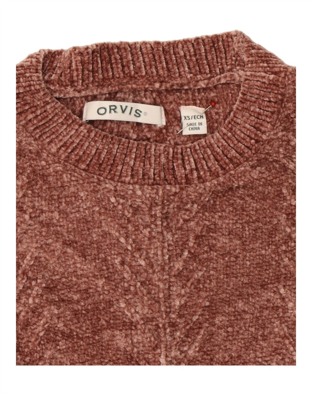 ORVIS Womens Oversized Crew Neck Jumper Sweater UK 6 XS Brown Polyester Vintage Orvis and Second-Hand Orvis from Messina Hembry 