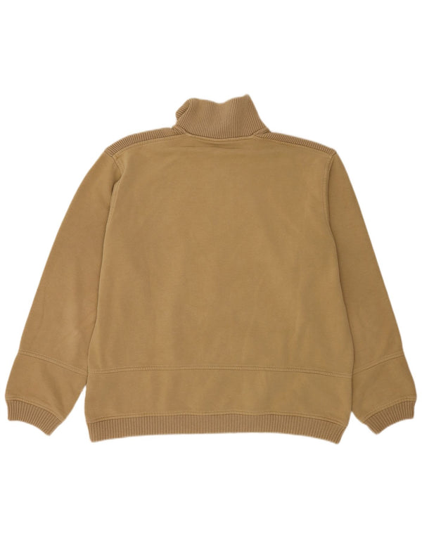 Champion Mens Zip Neck Sweatshirt Jumper XL Beige Cotton