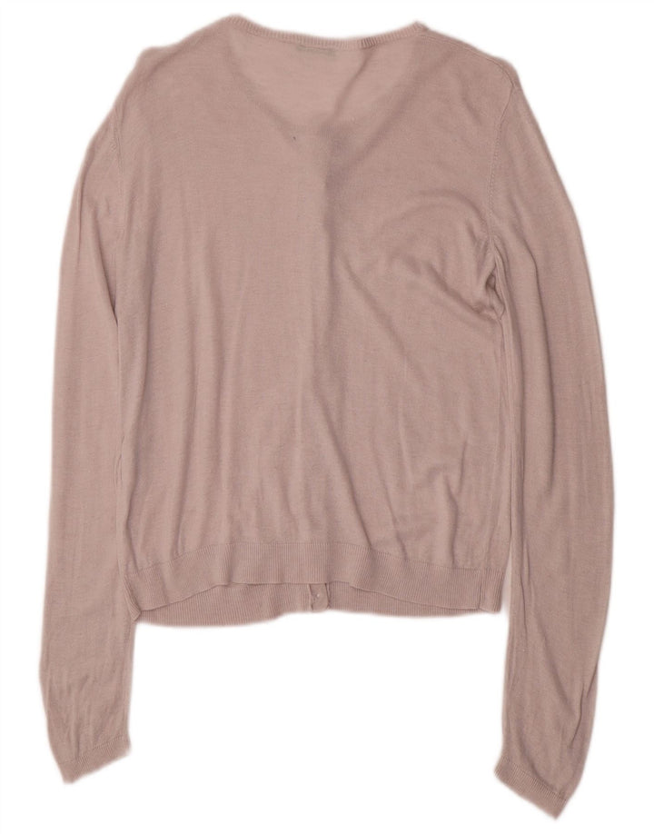 BENETTON Girls Cardigan Sweater 11-12 Years 2XL Pink Viscose