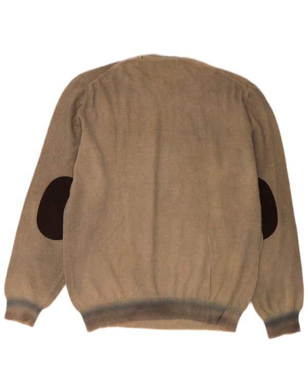 Guess By Marciano Mens Crew Neck Jumper Sweater XL Beige Striped