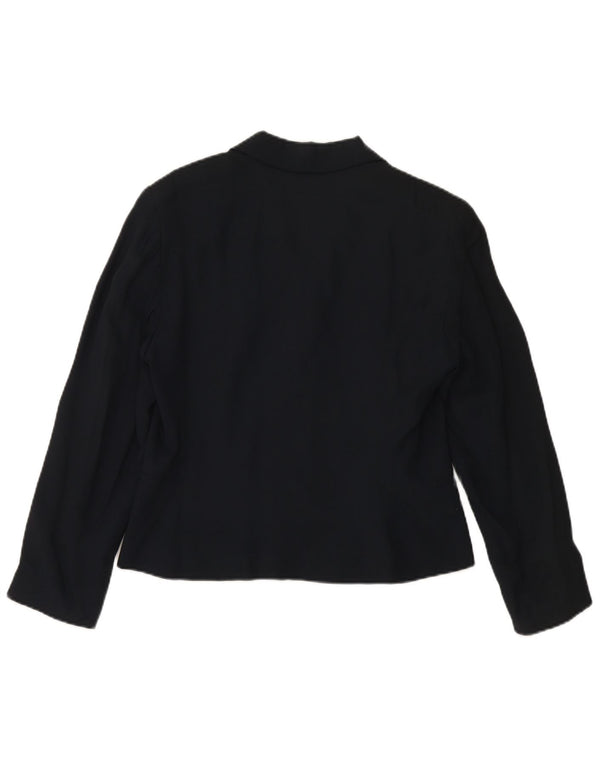 MARELLA Womens 4 Button Blazer Jacket UK 16 Large Navy Blue Viscose