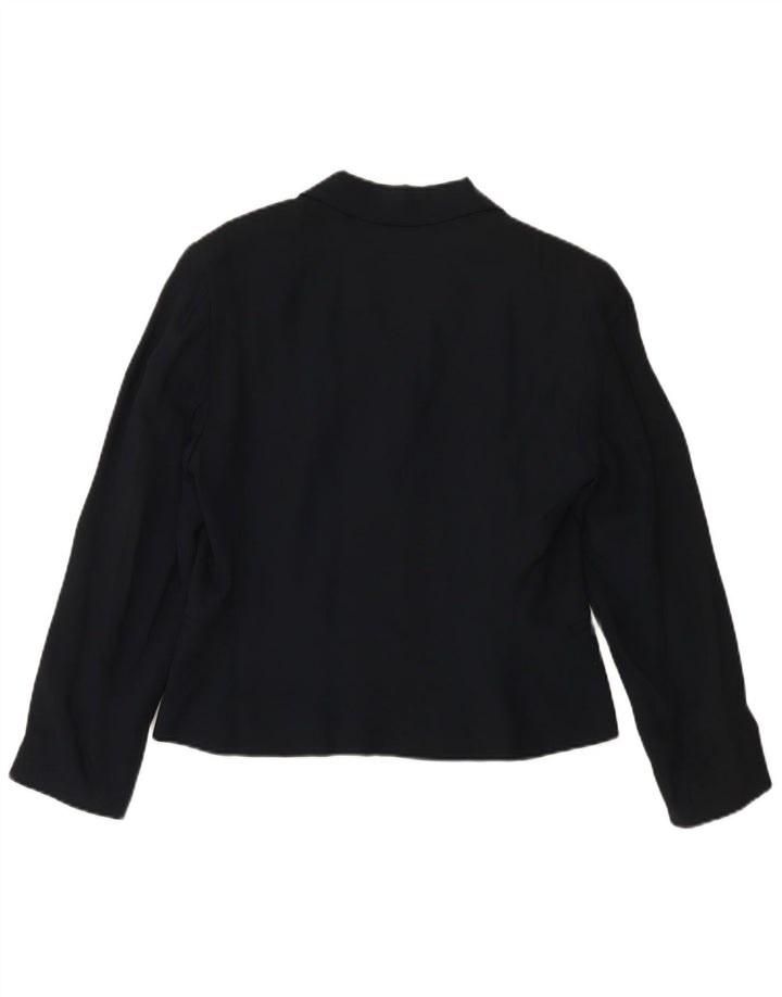 MARELLA Womens 4 Button Blazer Jacket UK 16 Large Navy Blue Viscose