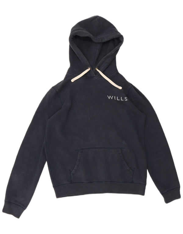 Jack Wills Womens Graphic Oversized Hoodie Jumper UK 10 Small Navy Blue