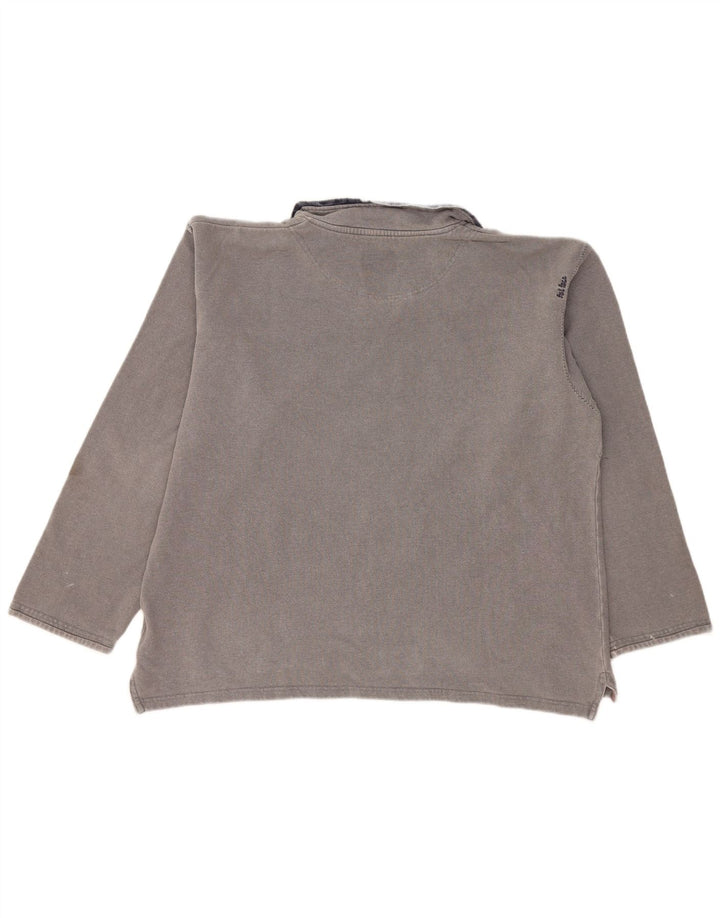 Fat Face Mens Zip Neck Sweatshirt Jumper Large Grey Cotton