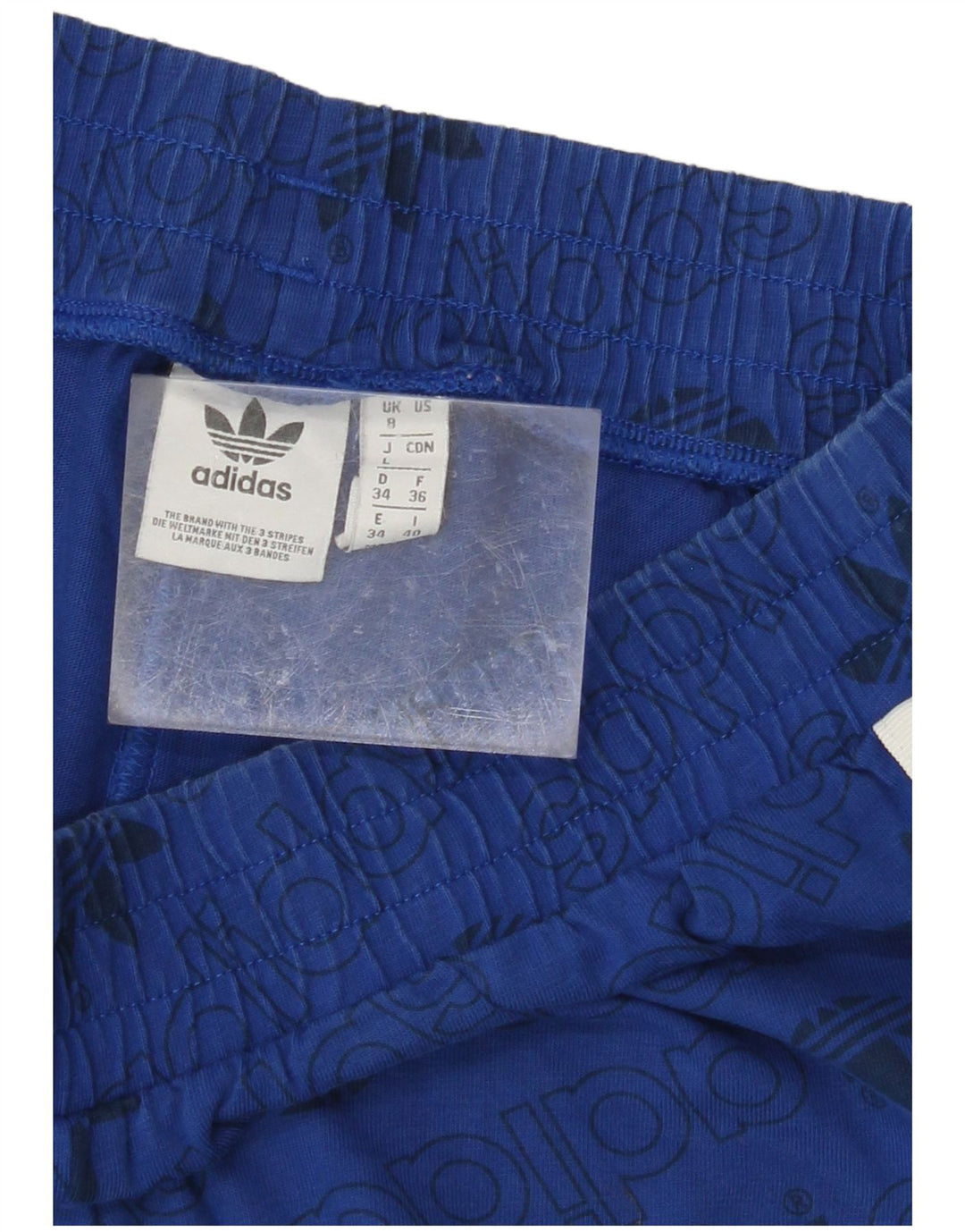 ADIDAS Womens Graphic Sport Shorts UK 8 Small Blue