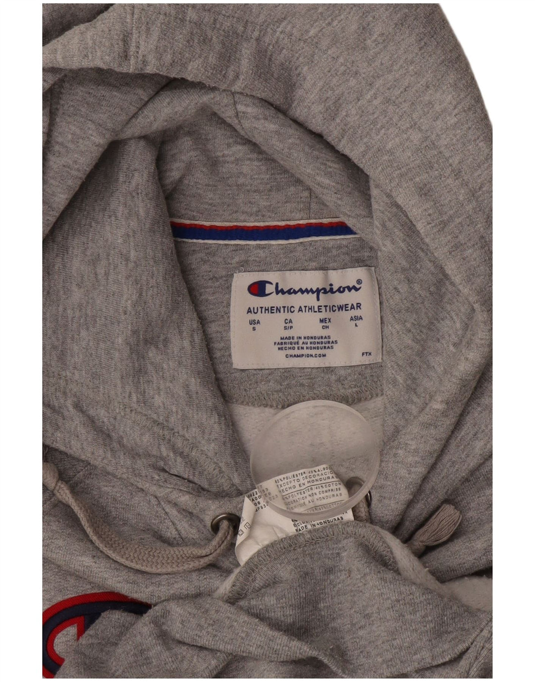 CHAMPION Mens Graphic Hoodie Jumper Small Grey Cotton