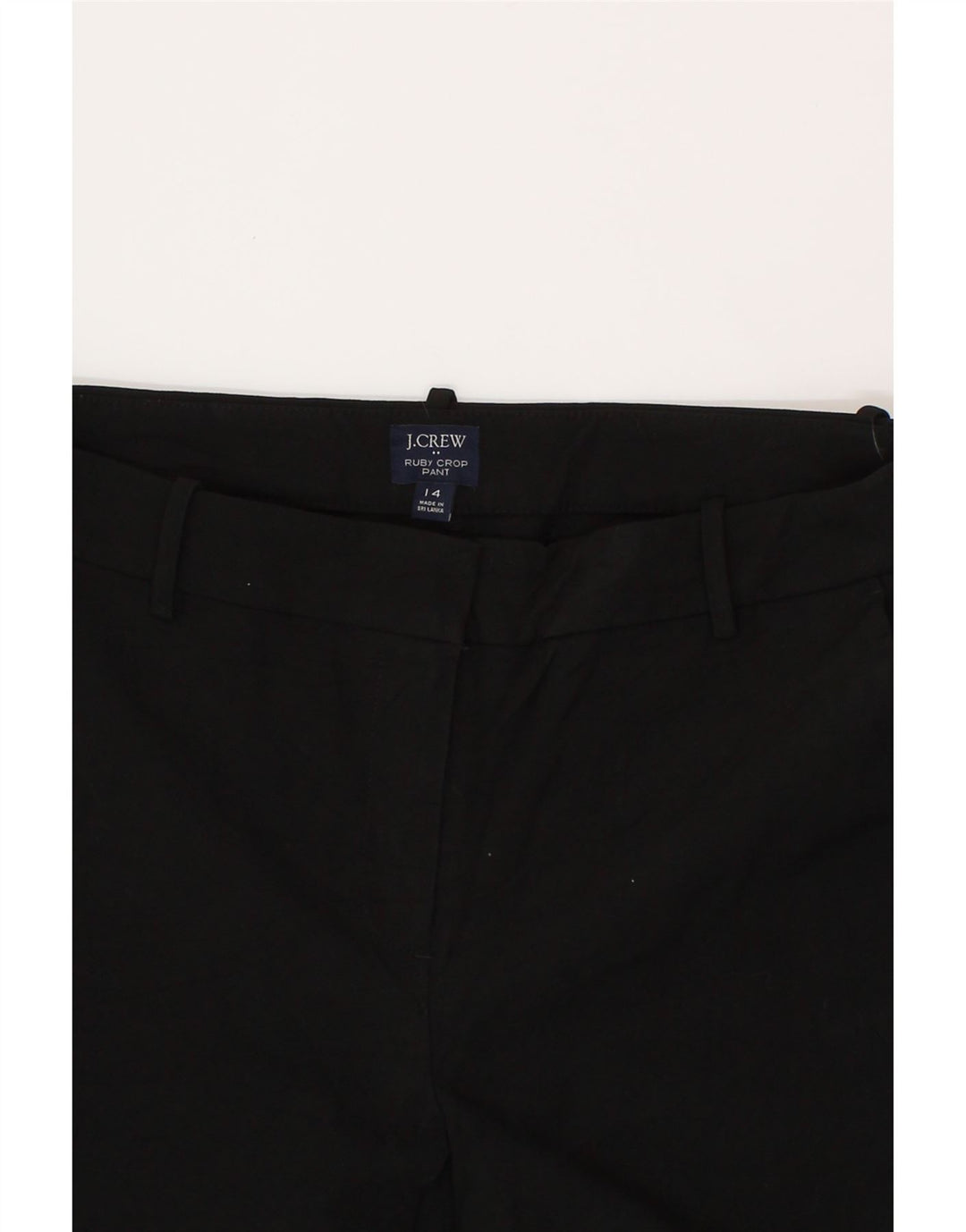 J. CREW Womens Ruby Slim Cropped Trousers US 14 XL W36 L26 Black Polyester Vintage J. Crew and Second-Hand J. Crew from Messina Hembry 