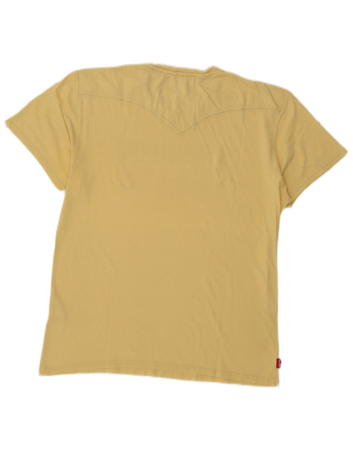 Levi's Mens Graphic T-Shirt Top Medium Yellow Cotton