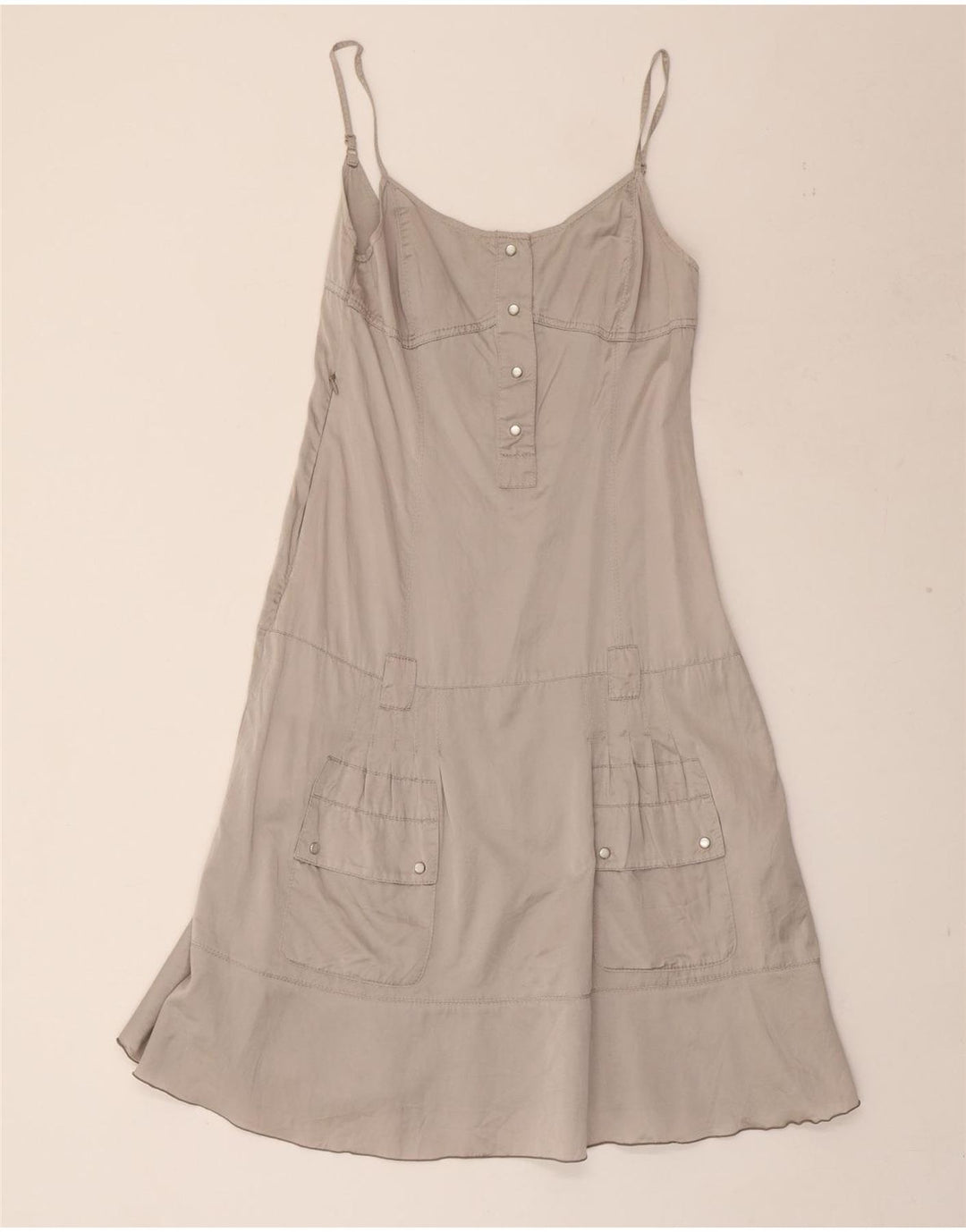CALVIN KLEIN JEANS Womens Sundress UK 18 XL Grey Silk