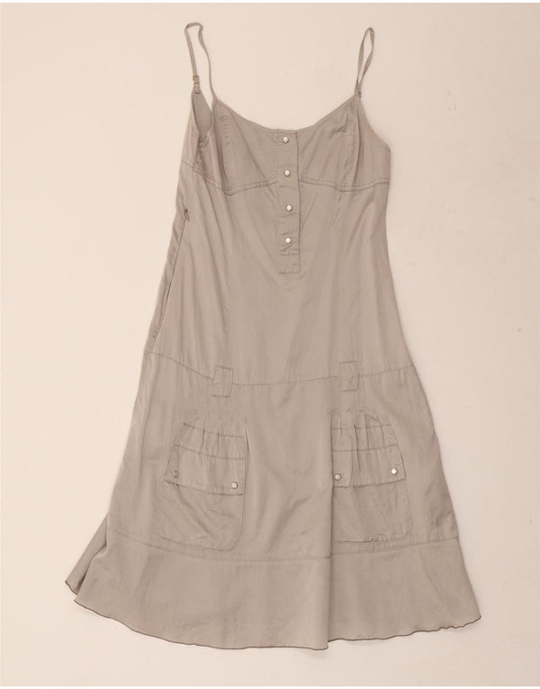 CALVIN KLEIN JEANS Womens Sundress UK 18 XL Grey Silk