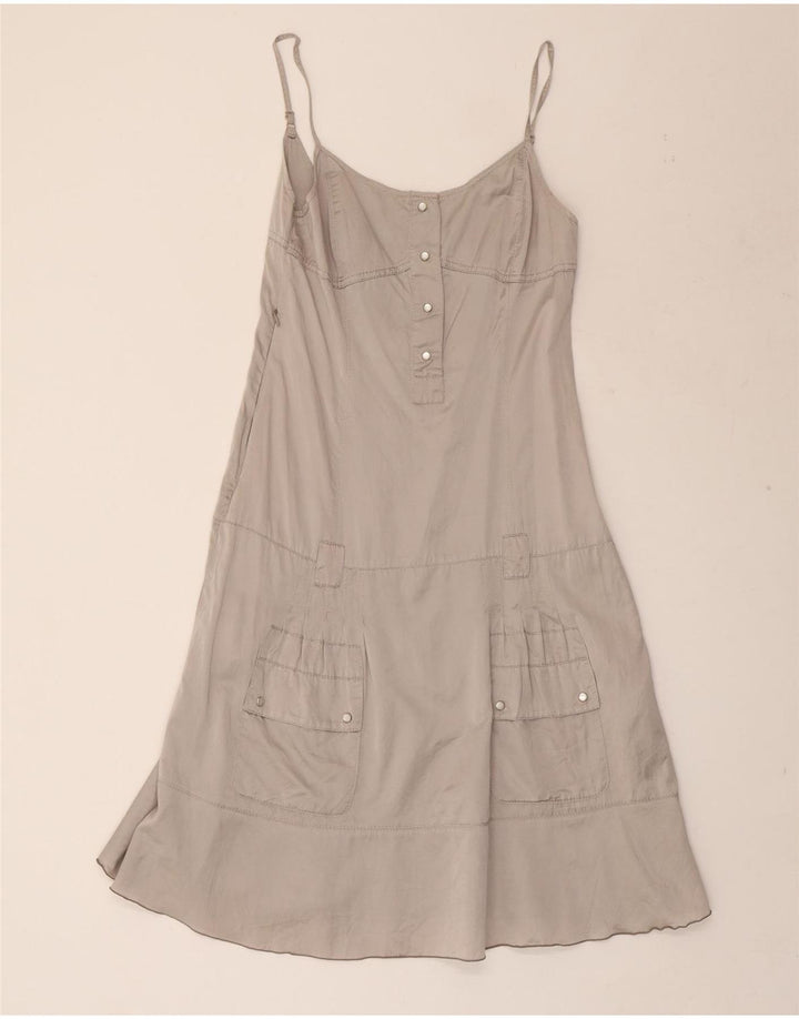 CALVIN KLEIN JEANS Womens Sundress UK 18 XL Grey Silk