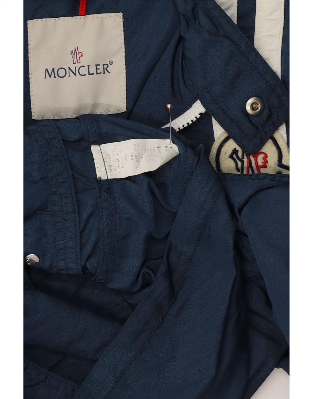 Moncler Boys Windbreaker Jacket 13-14 Years Navy Blue Colourblock Polyester