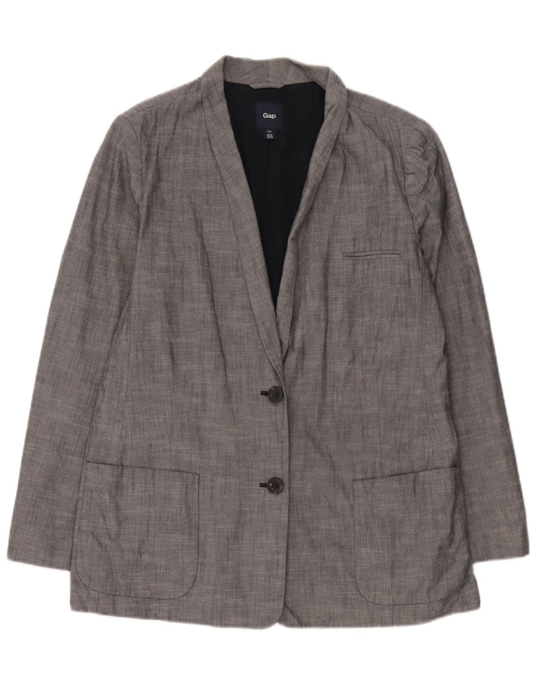 Gap Womens 2 Button Blazer Jacket UK 18 XL Blue Cotton