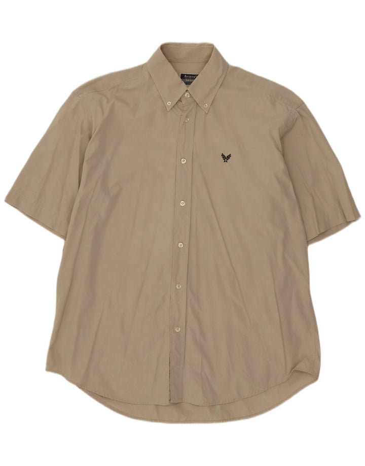 Avirex Mens Short Sleeve Shirt Large Beige