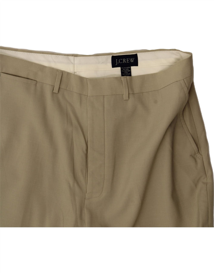 J. CREW Mens Straight Chino Trousers W36 L30 Khaki Polyester Vintage J. Crew and Second-Hand J. Crew from Messina Hembry 