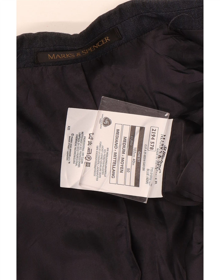 Marks & Spencer Mens St. Michael Blazer Jacket UK 40 Medium Navy Blue