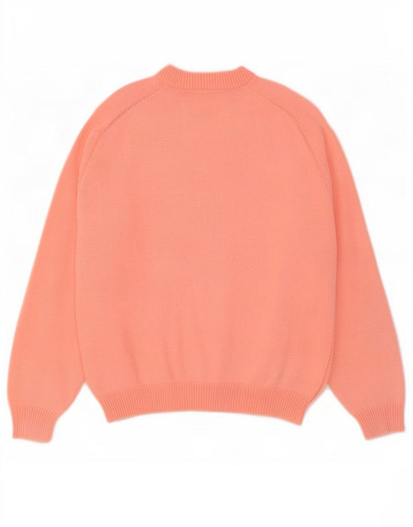 Vintage Womens Oversized Crew Neck Jumper Sweater UK 16 Large Orange