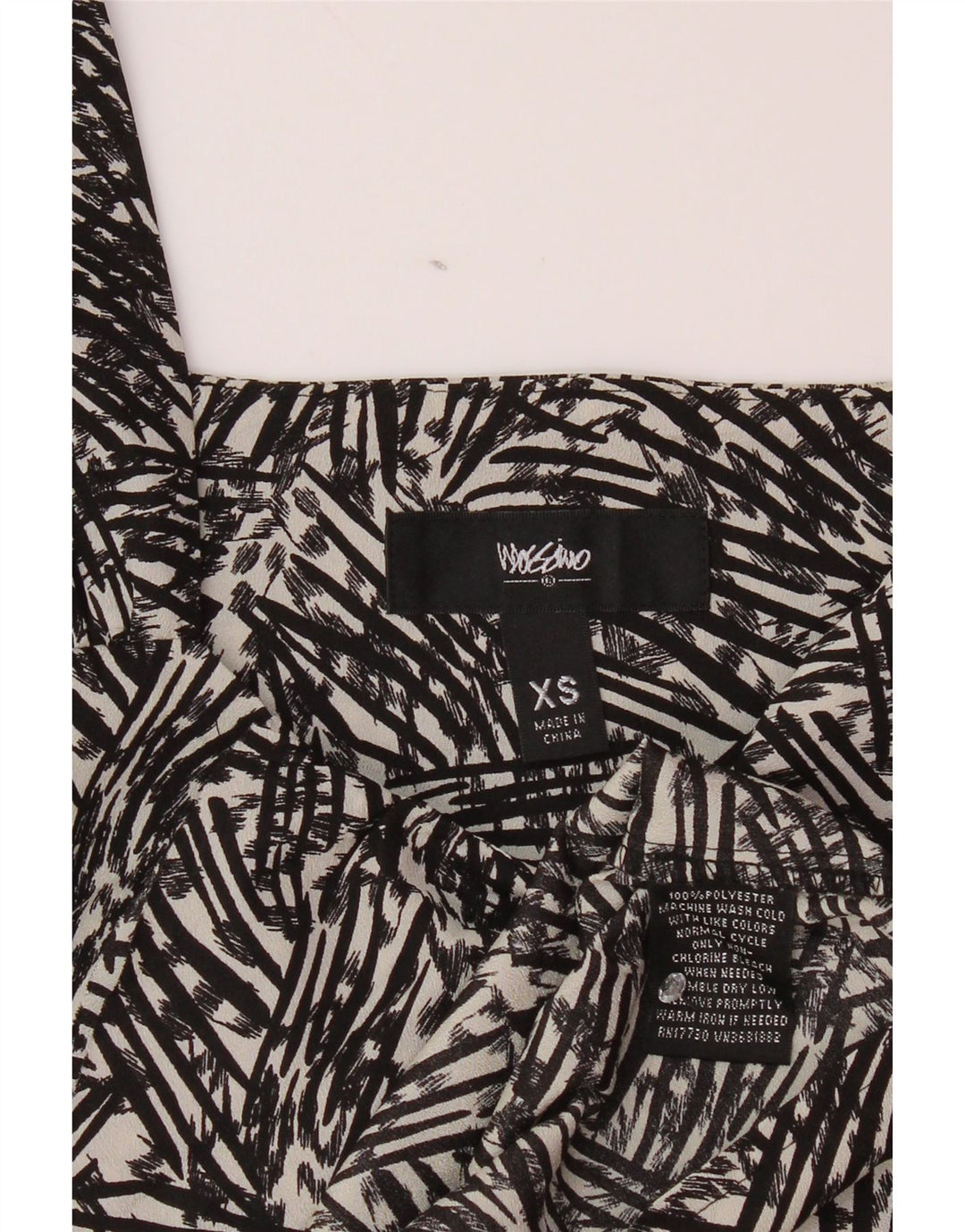 MOSSIMO Womens Abstract Pattern Sleeveless Blouse Top UK 6 XS Black