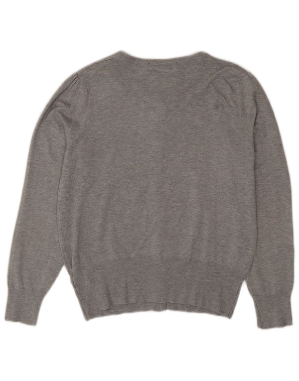 Marks & Spencer Womens Cardigan Sweater UK 12 Medium Grey Viscose