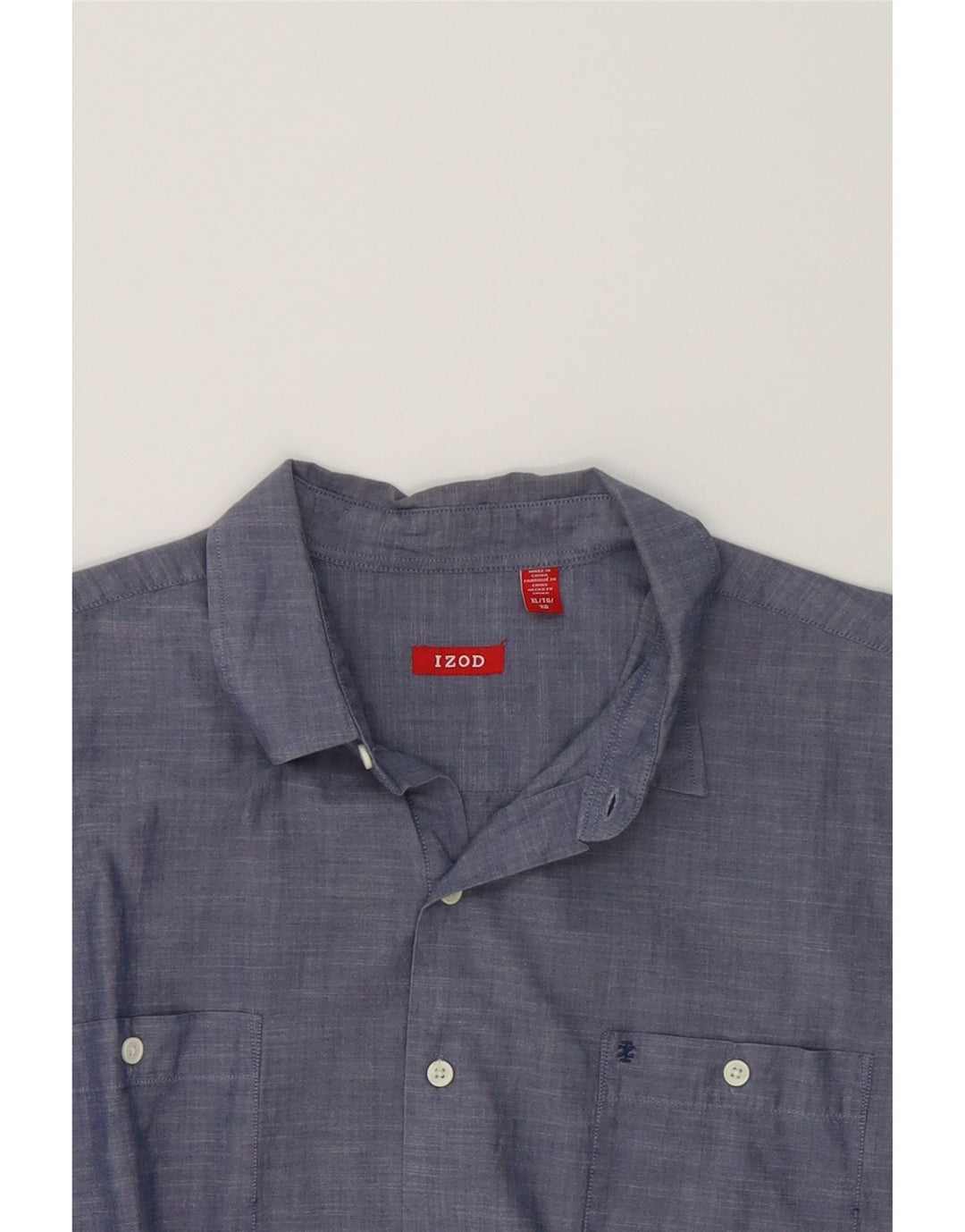 IZOD Mens Short Sleeve Shirt XL Blue Cotton Vintage Izod and Second-Hand Izod from Messina Hembry 