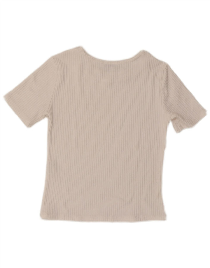 ZARA Womens Crop T-Shirt Top UK 8 Small White Polyester