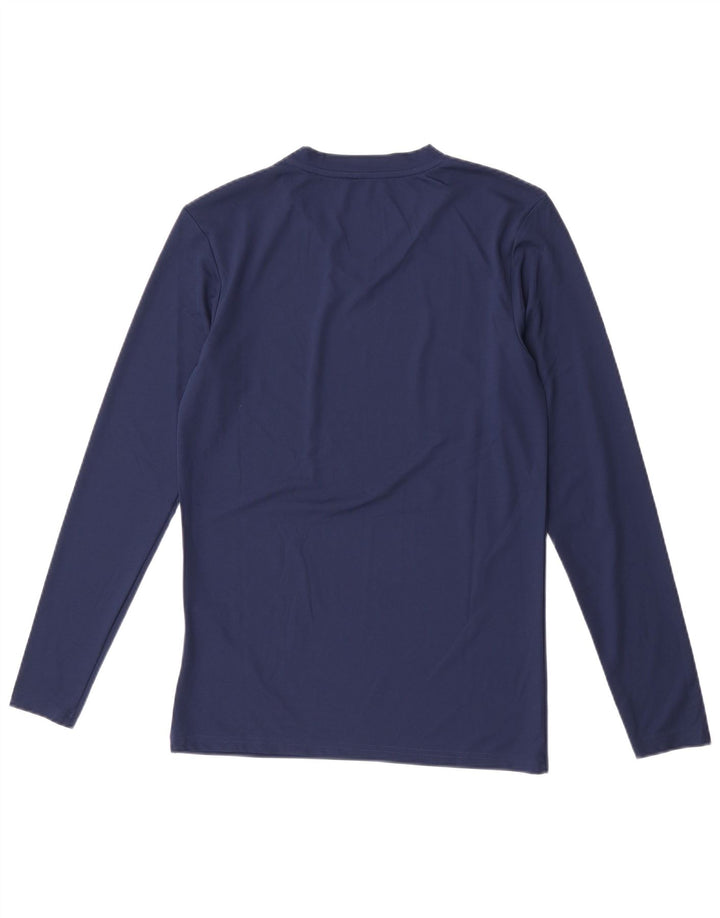 Adidas Womens Aeroready Top Long Sleeve UK 12 Medium Navy Blue Polyester