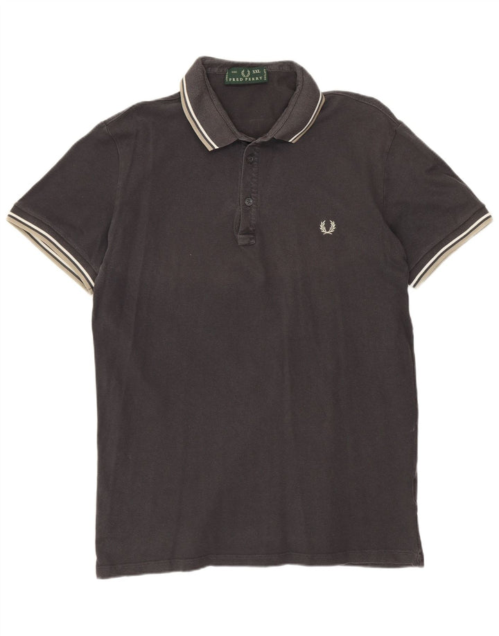 FRED PERRY Mens Polo Shirt 2XL Grey Cotton