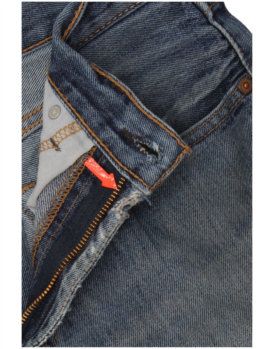 Levi's Mens 505 Distressed Straight Jeans W33 L30 Blue Cotton