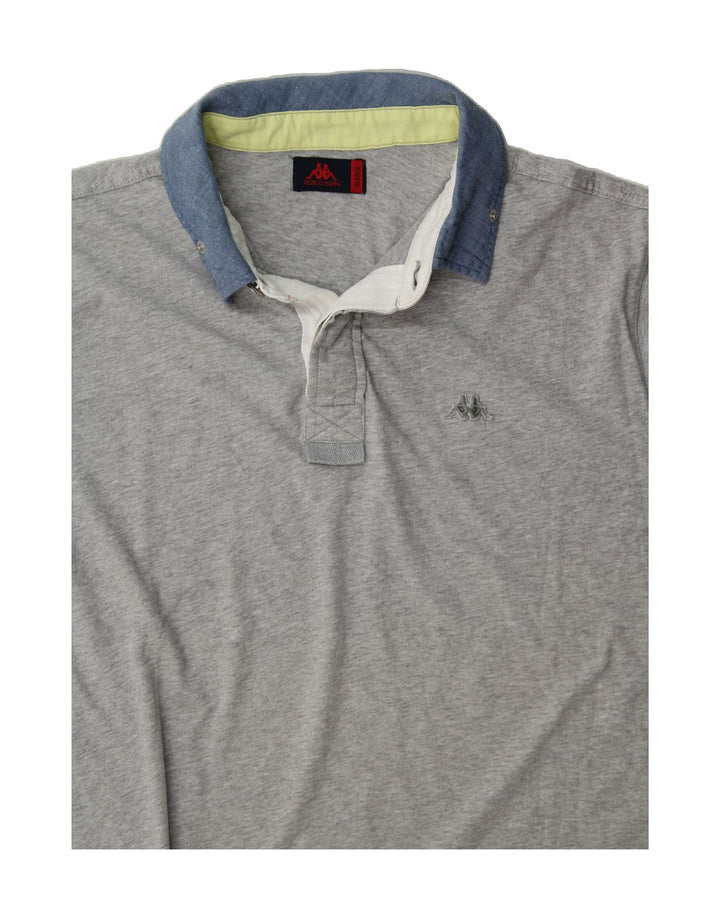 KAPPA Mens Polo Shirt XL Grey Cotton Vintage Kappa and Second-Hand Kappa from Messina Hembry 