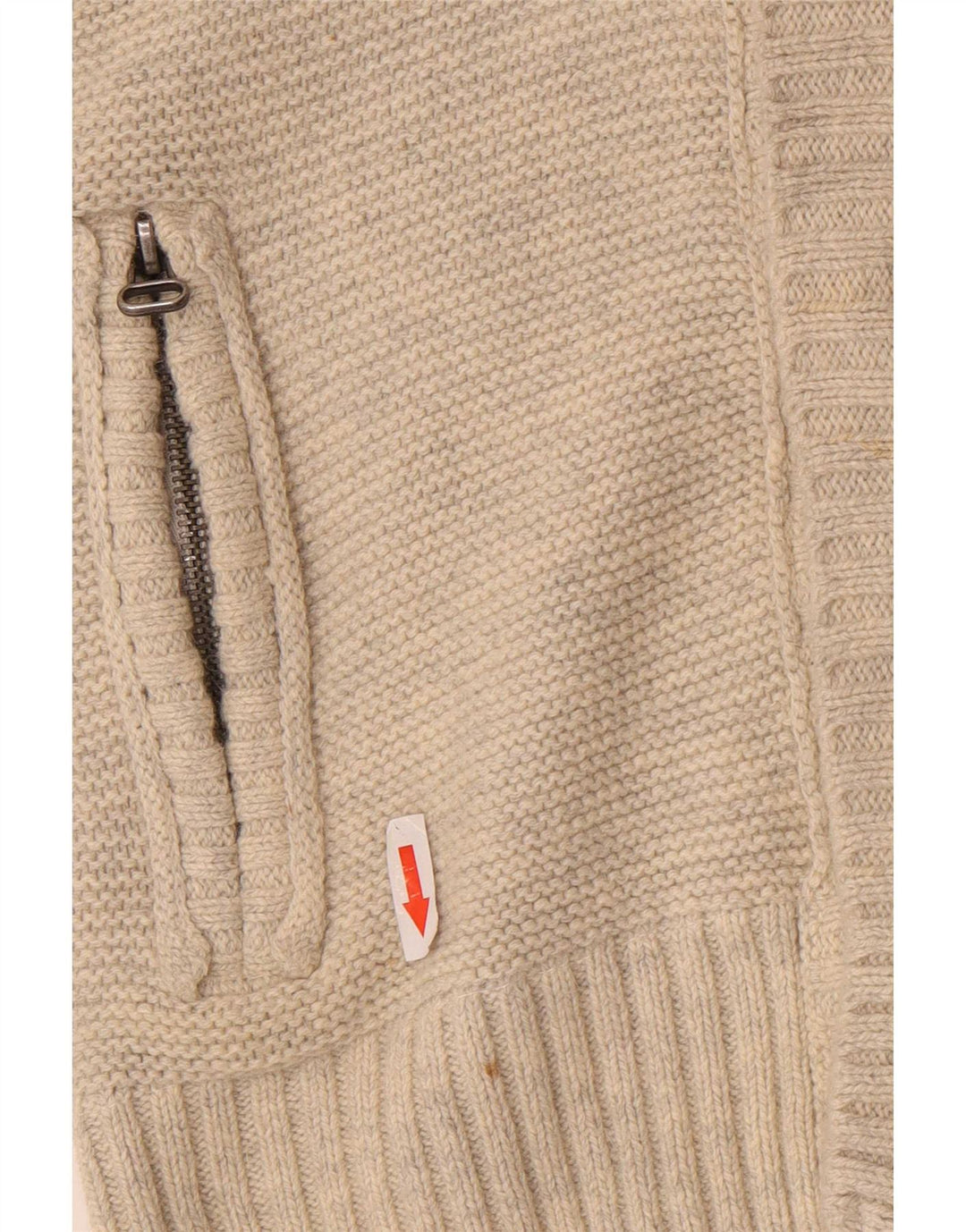 Superdry Mens Cardigan Sweater Medium Beige Cotton