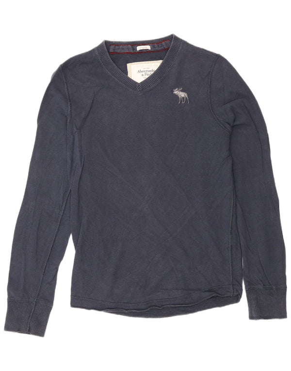 Abercrombie & Fitch Mens Top Long Sleeve Medium Navy Blue Classic