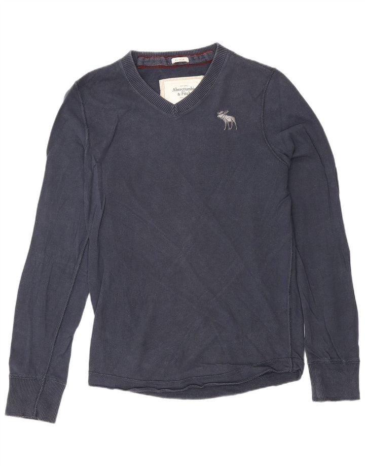 Abercrombie & Fitch Mens Top Long Sleeve Medium Navy Blue Classic