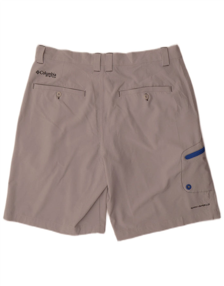 Columbia Mens Omni-Shield Cargo Shorts W34 Large Grey Polyester