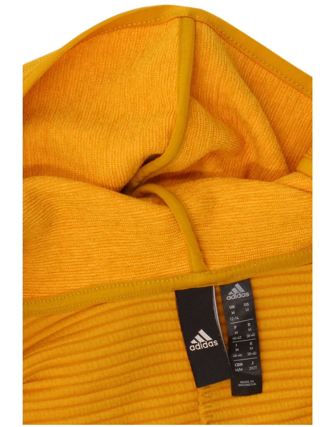 ADIDAS Womens Zip Hoodie Sweater UK 12/14  Medium Yellow