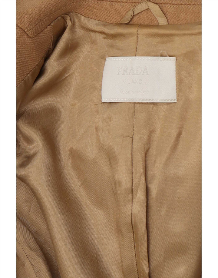 Prada Womens 3 Button Blazer Jacket IT 38 XS Beige Wool Classic