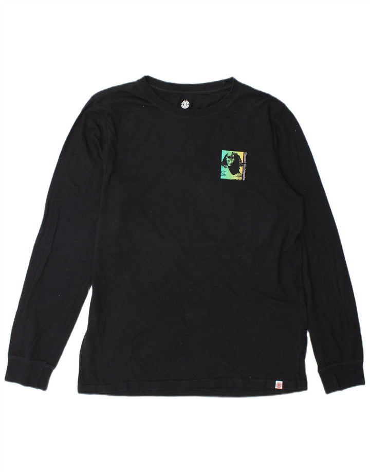 Element Mens Graphic Top Long Sleeve Medium Black Cotton