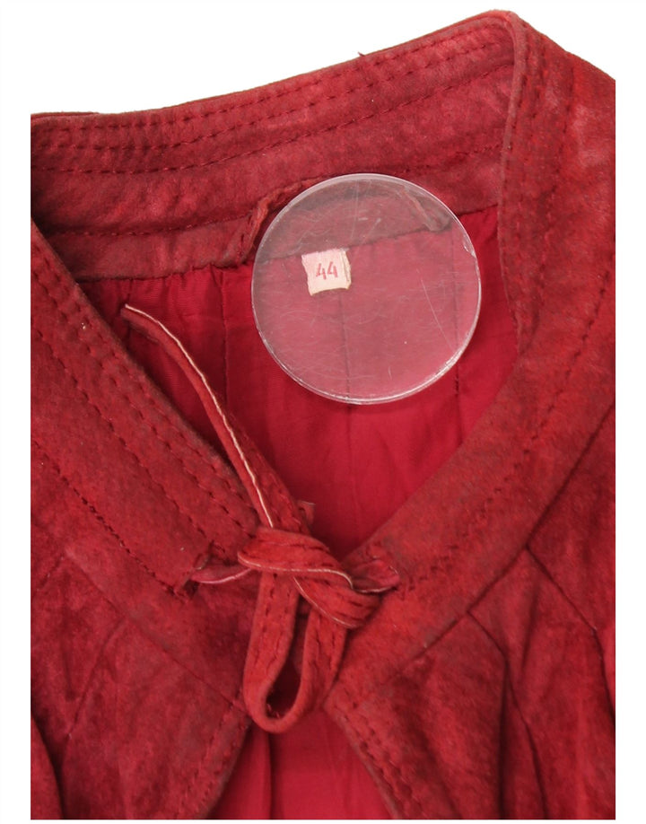 Vintage Womens 3/4 Sleeve Suede Jacket IT 44 Medium Red