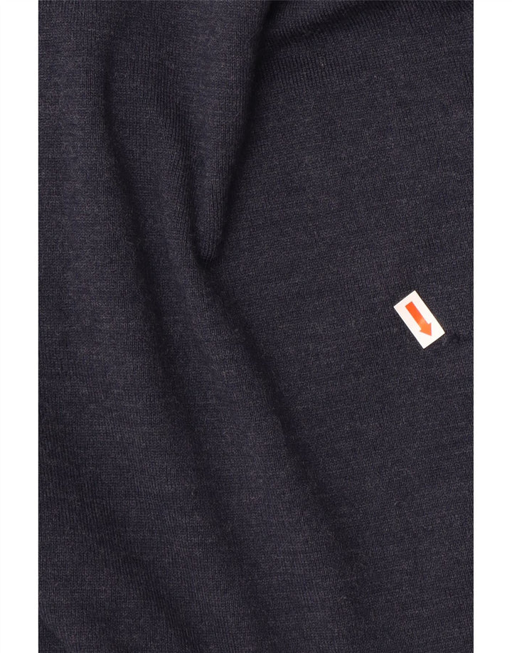 HUGO BOSS Mens Zip Neck Jumper Sweater Medium Navy Blue Polyester
