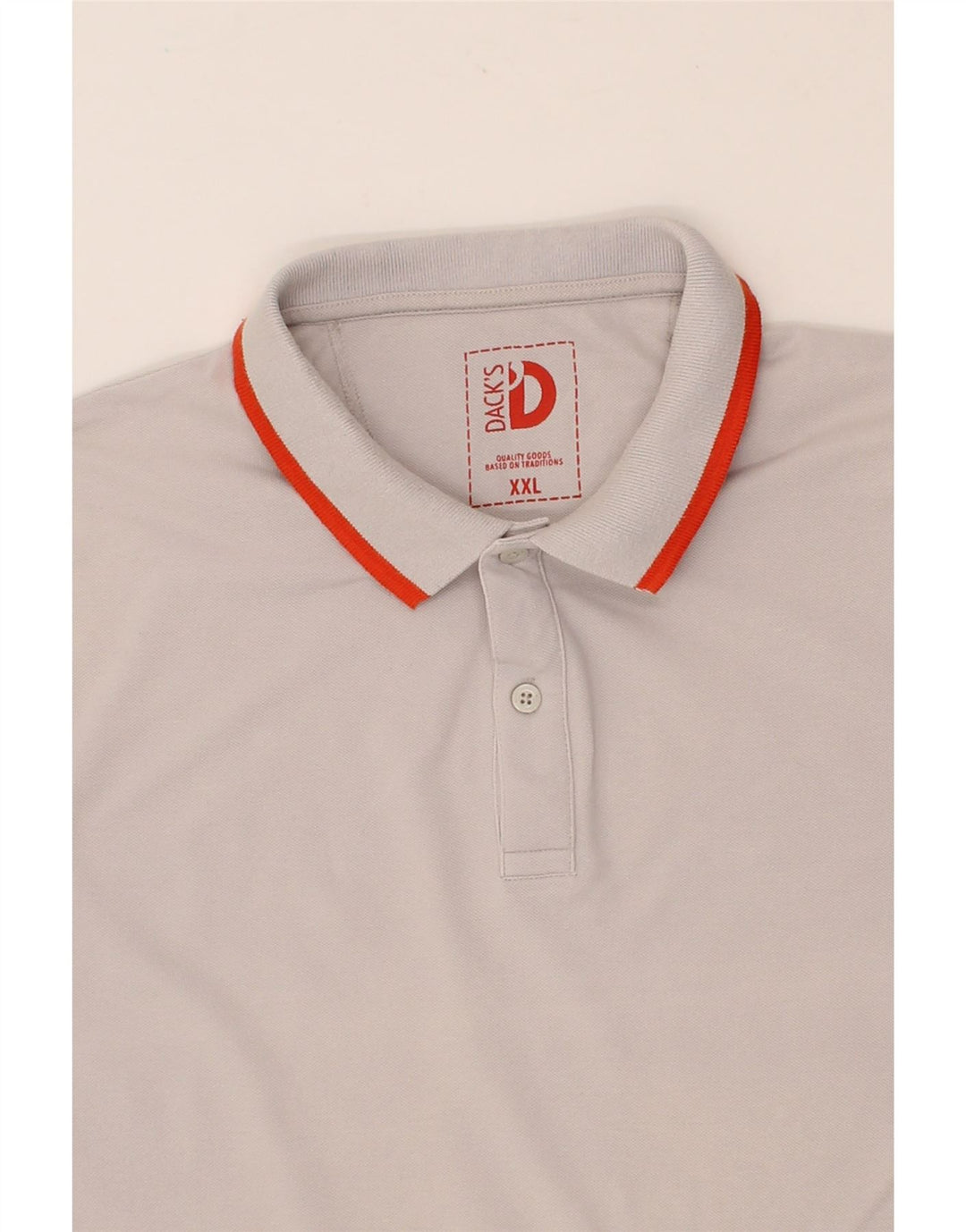 DACK'S Mens Polo Shirt 2XL Grey Cotton Vintage Dack's and Second-Hand Dack's from Messina Hembry 