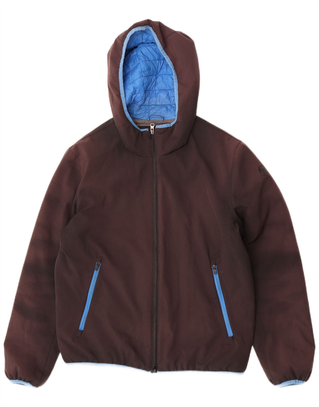 North Sails Mens Hooded Padded Jacket UK 38 Medium Grey Colourblock