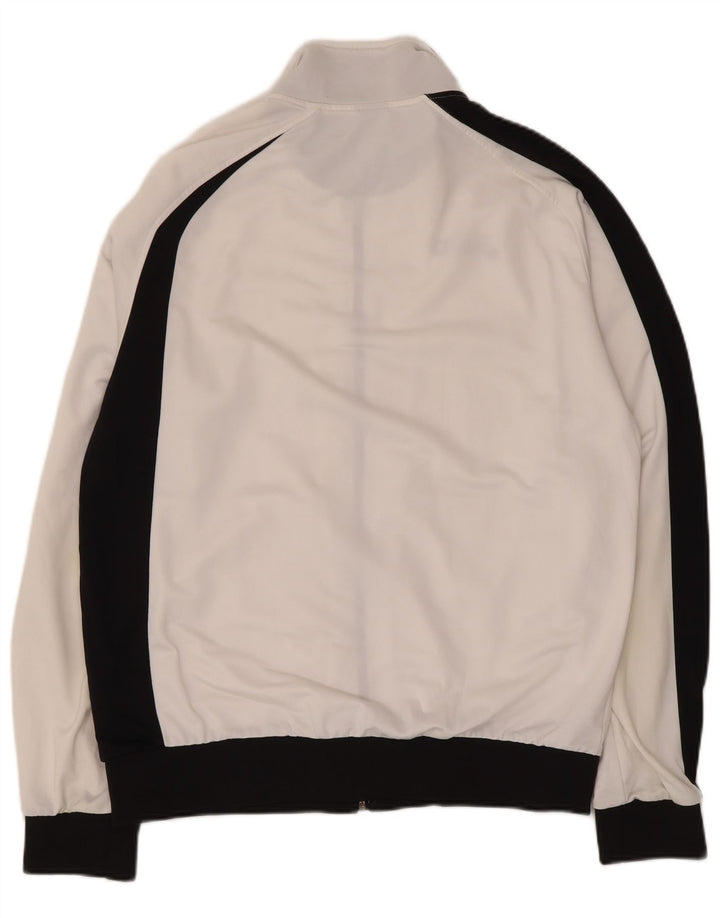 Asics Womens Graphic Tracksuit Top Jacket UK 18 XL White Colourblock