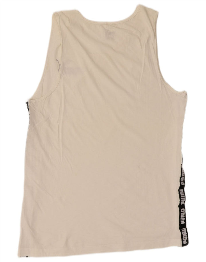 Puma Mens Graphic Vest Top Medium White Colourblock