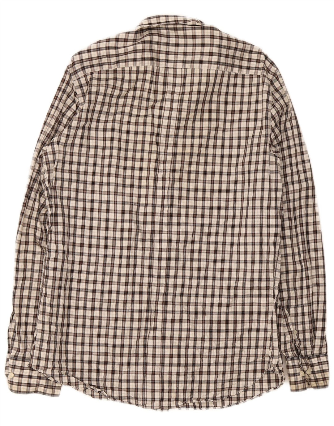 Massimo Dutti Mens Flannel Shirt Large Brown Check
