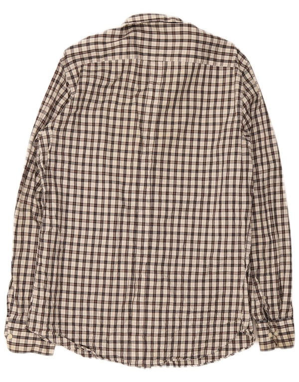 Massimo Dutti Mens Flannel Shirt Large Brown Check