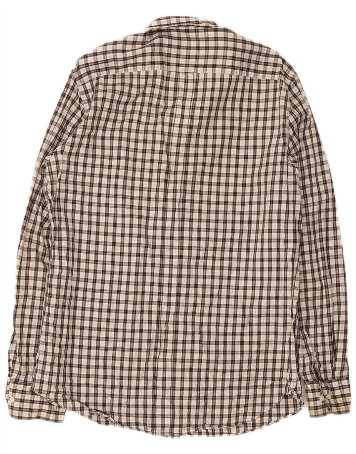 Massimo Dutti Mens Flannel Shirt Large Brown Check