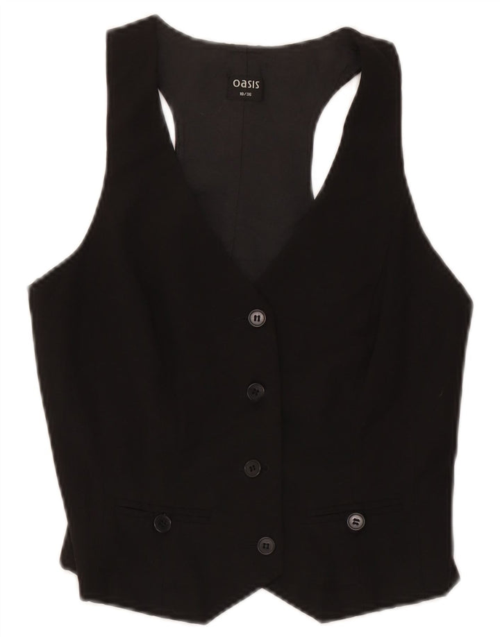 Oasis Womens Waistcoat UK 10 Small Black Polyester