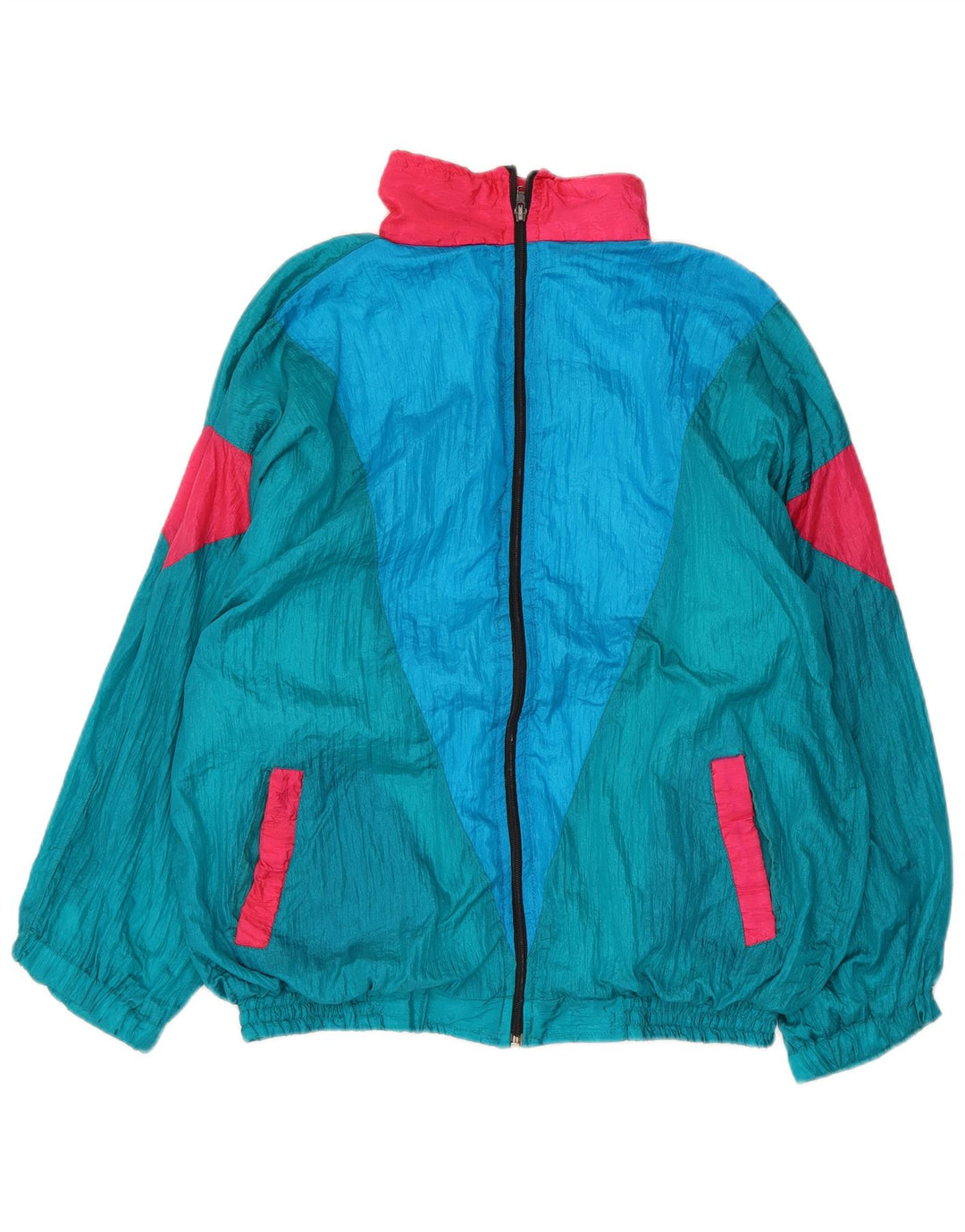 Vintage Mens Full Tracksuit XL  Blue Colourblock Nylon