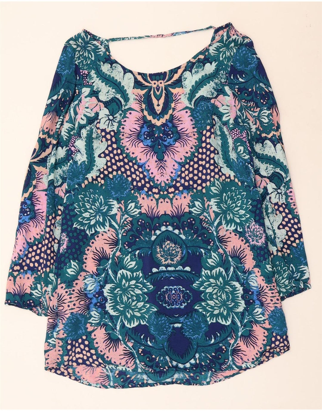 BILLABONG Womens Long Sleeve Tunic Dress UK 12 Medium Multicoloured Floral