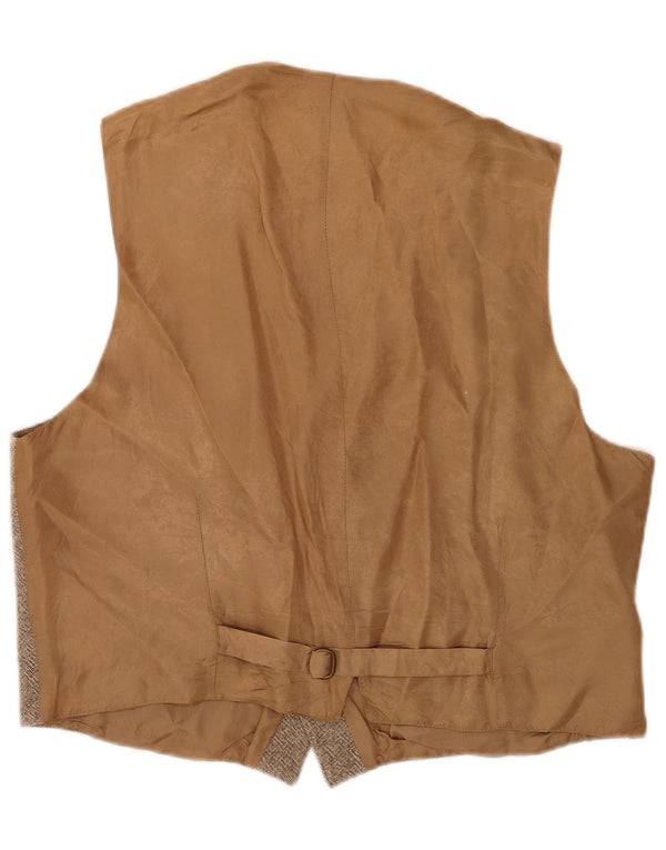 Porto Di Panama Mens Waistcoat IT 54 XL Brown Wool